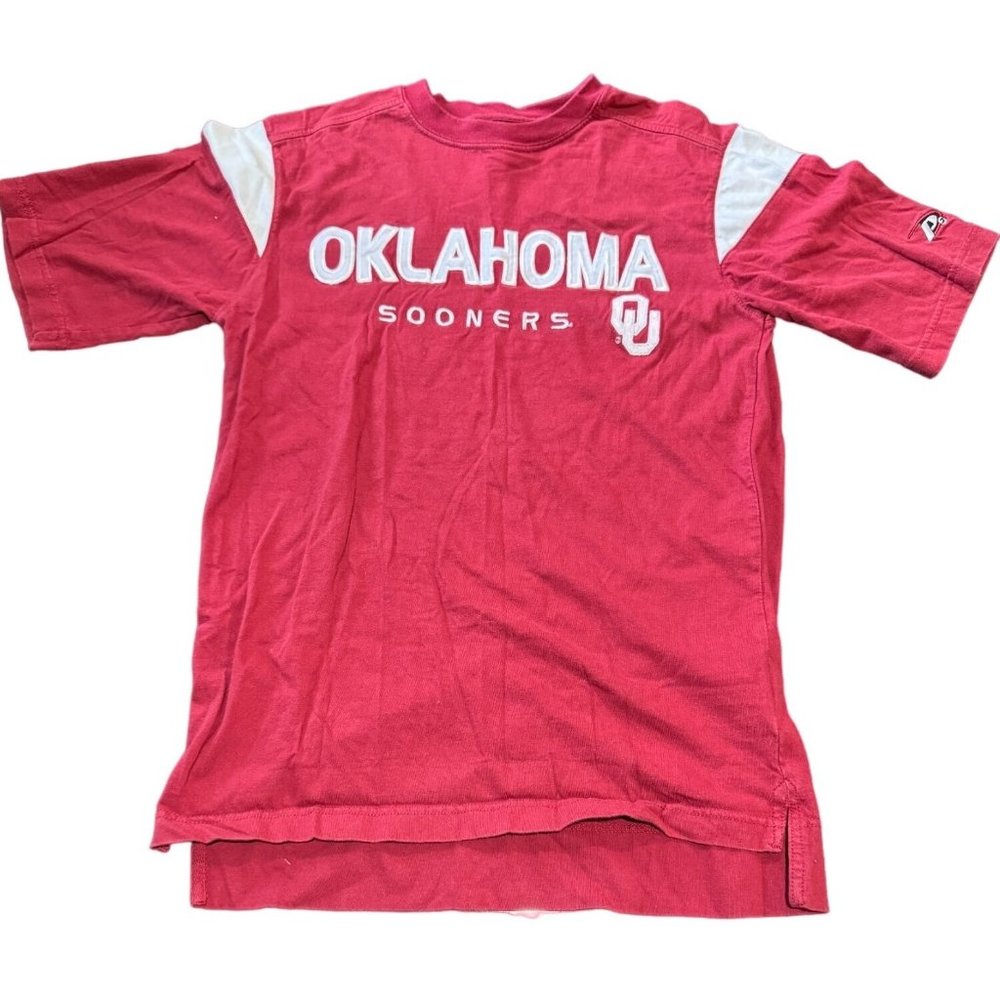 Oklahoma Sooners NCAA Pro Player Crimson Red Embroidered Shirt‎ Mens Small w1